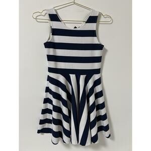 Polo Ralph Lauren Girls Fit & Flare Stripes Navy White Dress Size Large Nautical